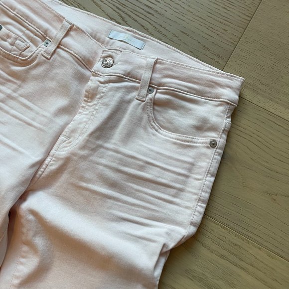 7 For All Mankind Ankle Skinny Jeans in Light Pink - Picture 7 of 10